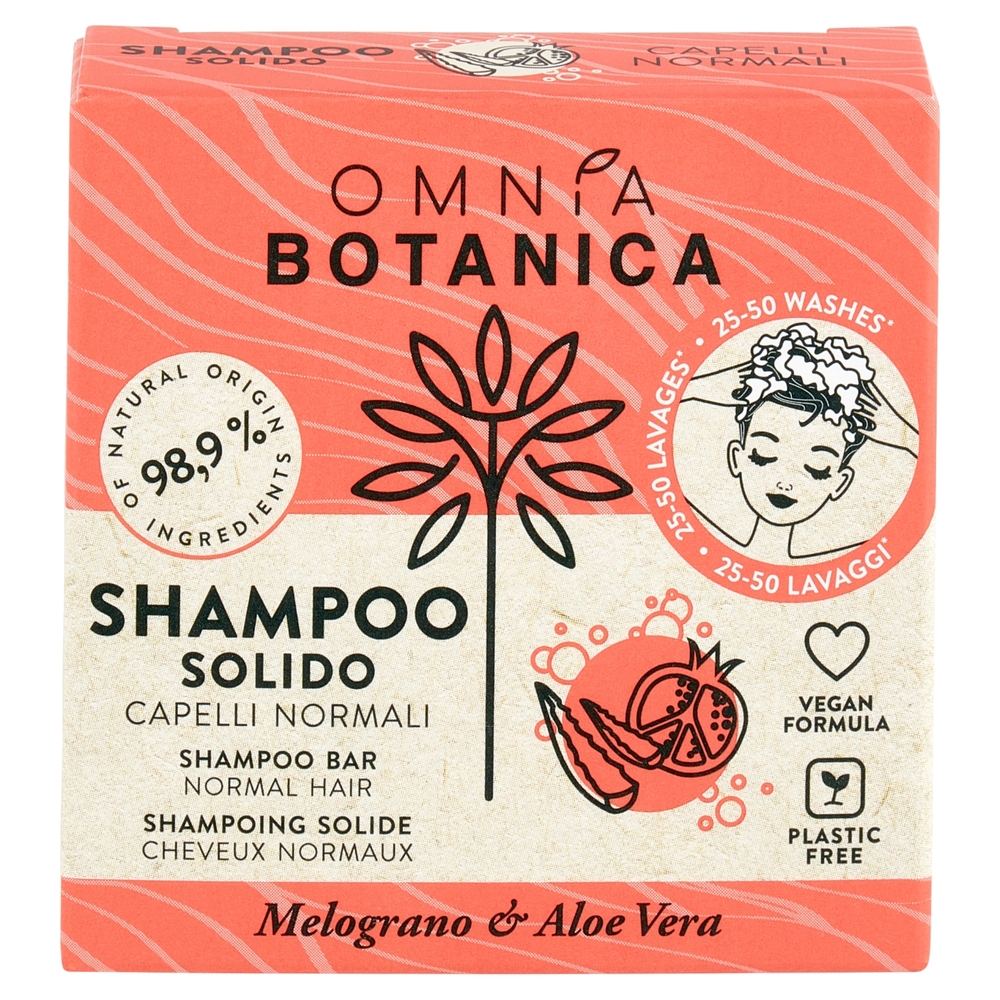 Omnia Botanica Shampoo Solido Capelli Normali Melograno & Aloe Vera 50 g